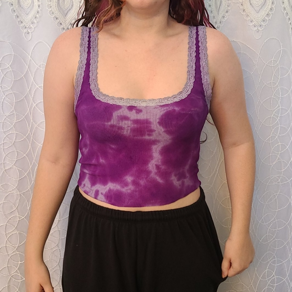 American Eagle altered tie die tank shirt